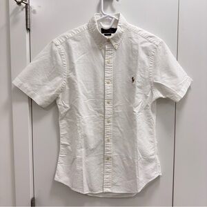 Ralph Lauren Men’s Classic Short-Sleeve Oxford button down Shirt - White size M